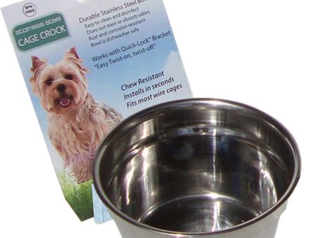 Lixit Stainless Steel Dog Crock Silver 1ea 10 oz Online Hot Sale