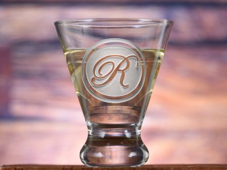 Engraved Martini Glass With Monogram on Sale