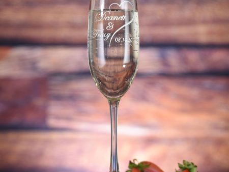 Custom Bride Groom Wedding Date Toasting Flutes Online