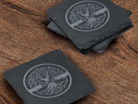 Family Tree Personalized Slate Coasters, SET OF 4 Cheap