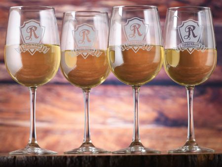 Laser Etched Personalized Wine Glass Gift Set of 4 Online Hot Sale