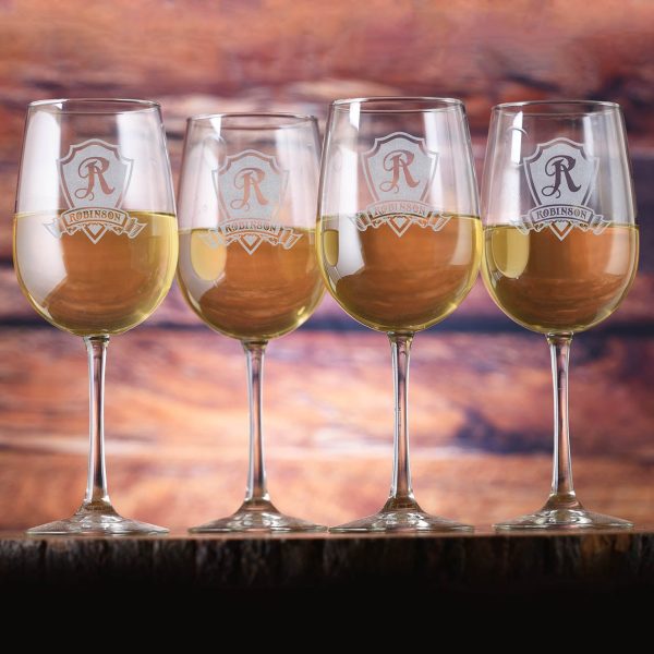 Laser Etched Personalized Wine Glass Gift Set of 4 Online Hot Sale