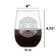 Laser Etched Monogram Stemless Wine Glass Gift Set of 4 Cheap