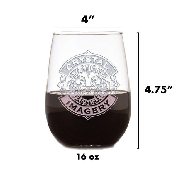 Laser Etched Monogram Stemless Wine Glass Gift Set of 4 Cheap