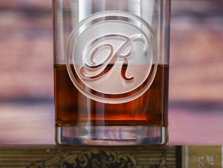 Whiskey Glass with Monogram Hot on Sale