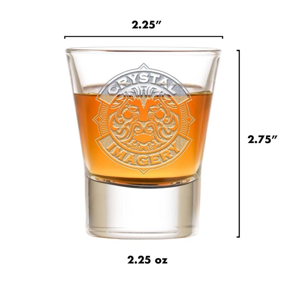 Laser Etched Monogram Shot Glass Gift Set of 4 For Sale