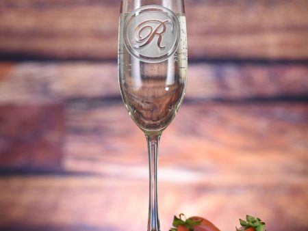 Engraved Champagne Flute With Monogram Online Sale