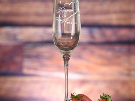 Personalized Crystal Wedding Date Toasting Flutes For Discount