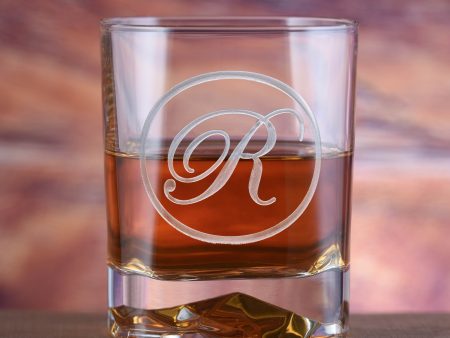 Custom Monogram Whiskey Glass - Luigi Bormioli On The Rocks Cheap