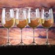 Laser Etched Custom Monogram Wine Glass Gift Set of 4 For Cheap