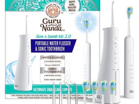 Lion & Lamb 2.0 Portable Sonic Toothbrush & Water Flosser - White Online Hot Sale