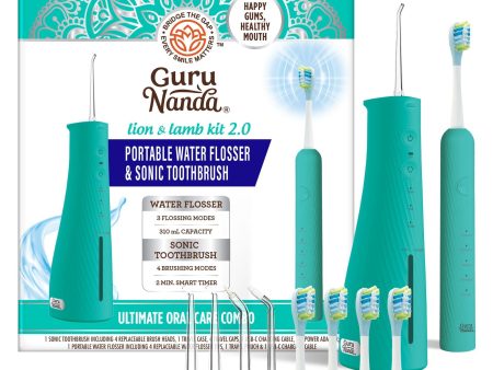 Lion & Lamb 2.0 Portable Sonic Toothbrush & Water Flosser - Teal Supply