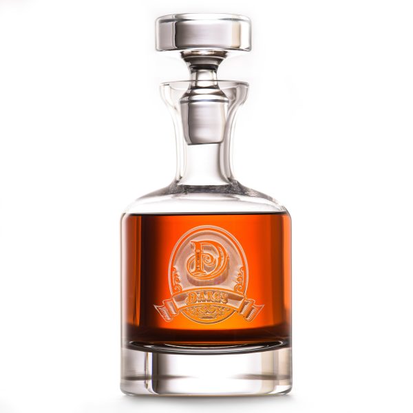 Scotch Decanter, Engraved Name on Oval and Banner Online now