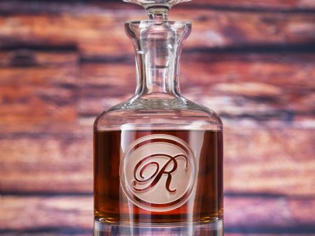 Engraved Crystal Spirits Decanter With Monogram For Discount