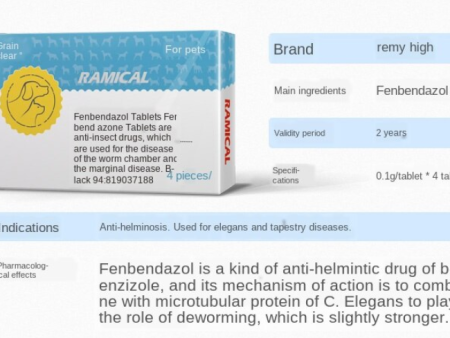 Fenbendazole 100mg Tablets Dewormer - Nematodosis and teniasis For Sale