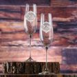 Engraved Crystal Mr. and Mrs. Toasting Flutes Cheap