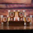 Laser Etched Monogram Shot Glass Gift Set of 4 For Sale