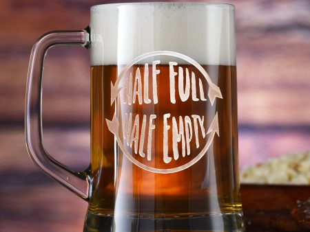 Glass Half Full Half Empty Beer Mug Gift Online Hot Sale