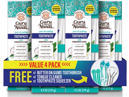 Fluoride-Free Whitening Toothpaste With Hydroxyapatite - 4 Pack For Cheap