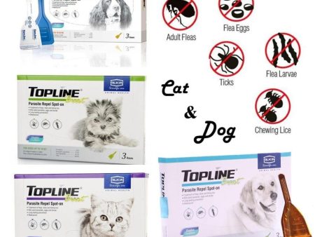 Alkin Topline Fipronil Boost For Dogs & Cats Flea and Tick Biting Lice Treatment Supply