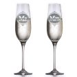 Engraved Crystal Mr. and Mrs. Toasting Flutes Cheap