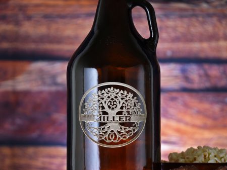 Family Tree Engraved Beer Growler Gift Supply