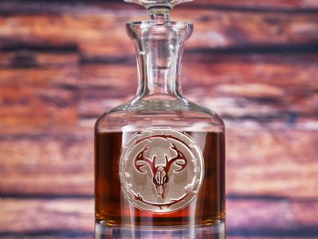 Deer Skull Antlers Whiskey Decanter Hot on Sale