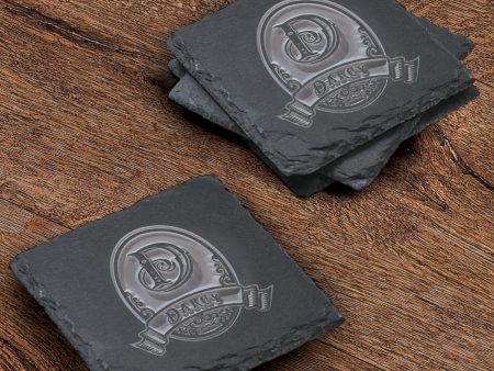 Custom Etched Slate Coasters, SET OF 4 Fashion