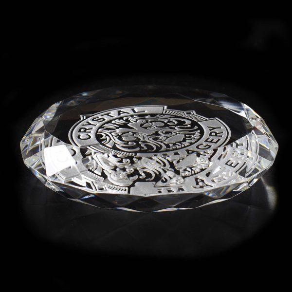 Marines Seal Insignia Engraved Crystal Paperweight Gift Online