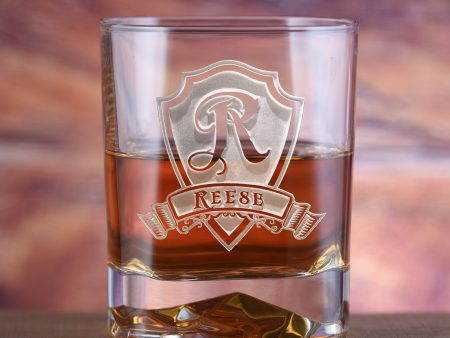 Engraved Monogram Whiskey Glass - Luigi Bormioli On The Rocks Hot on Sale