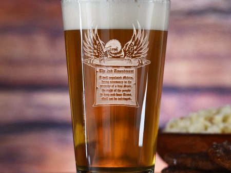 2nd Amendment Gun Rights Pint Pub Beer Glass Discount