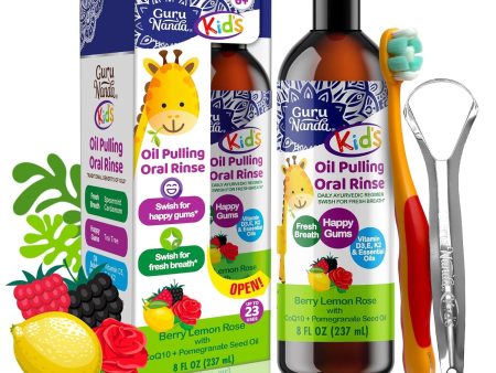 Kids Oil Pulling- Berry Lemon Rose Flavor - 8 oz Fashion