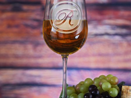 Monogram Engraved Wine Glass For Sale