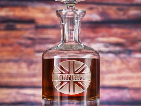 British Flag Personalized Scotch Decanter Cheap