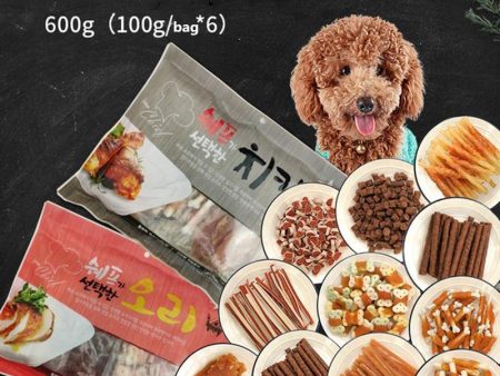 6 Bags of Pet Snacks - Package Total 600 g with Chicken and Beef - Molar Training - Rewards Food Online