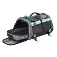 The Transpurrter  Ultimate Calming Convertible Cat Carrier in Heather Grey and Teal Online Hot Sale