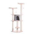 62-inch Faux Fur Cat Tree, Almond with Grey Condo by Armarkat Hot on Sale