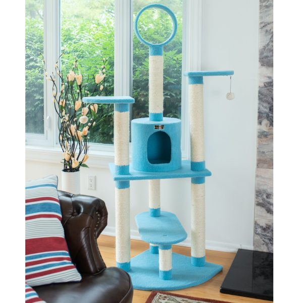 66-inch Faux Fleece Cat Tree, Sky Blue by Armarkat Hot on Sale