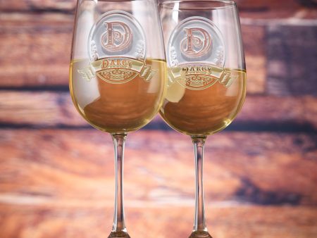 Monogram Etched Wine Glass Gift Sets Online now