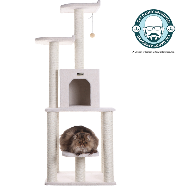 62-inch Faux Fleece Cat Tree, Ivory by Armarkat Discount