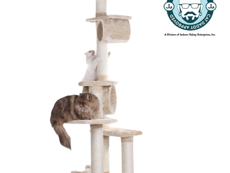 74-inch Faux Fur Cat Tree, Beige by Armarkat Fashion