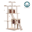 74-Inch Multi-Level Real Wood Cat Tree Large Cat Play Furniture With Scratching Posts, Large Platforms, Beige by Armarkat Discount