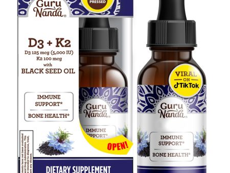 Natural Cold Pressed Black Seed Oil With Vitamin D3, K2 & E Hot on Sale