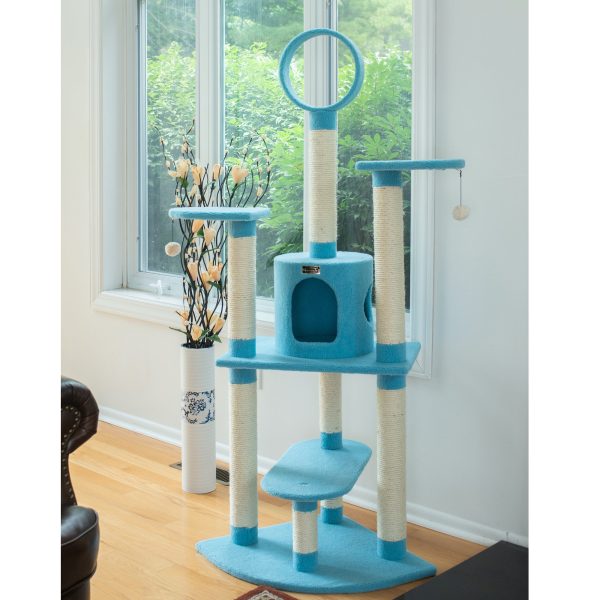 66-inch Faux Fleece Cat Tree, Sky Blue by Armarkat Hot on Sale