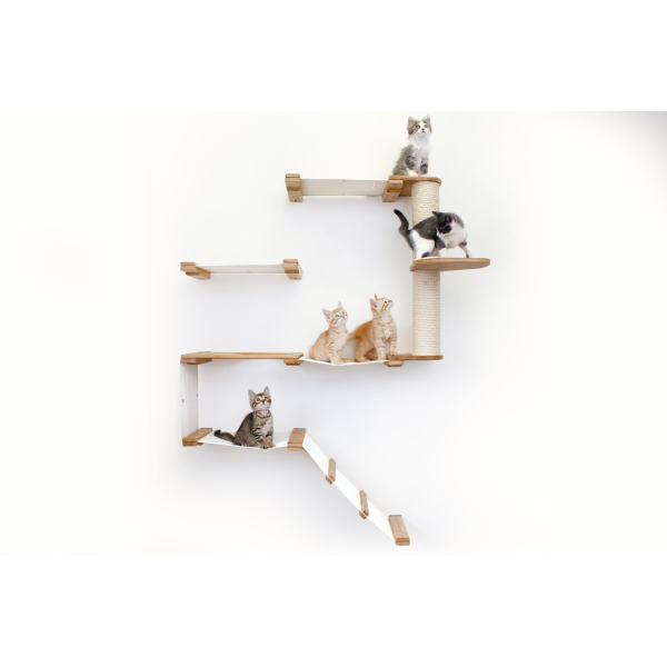 The Deluxe Fort - Modern Cat Condo (Wall Hanging Cat Tree) by Catastrophic Creations Online now