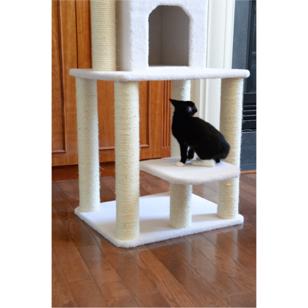 62-inch Faux Fleece Cat Tree, Ivory by Armarkat Discount